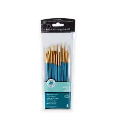 RSET-9154 | 8pc White Bristle Round/Flat Brush Set