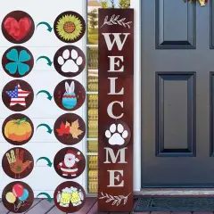 Seasonal Welcome Sign for Front Door()Brown