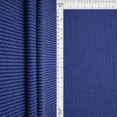 1 Yard Knit Jacquard Rib Fabric Polyester Rayon Spandex Stretch 52" Wide Blue Ocean