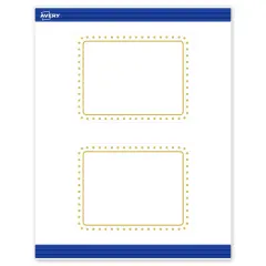 Avery Printable Rectangle Postcards with Rounded Corners, Gold Border with Gold Dots, 4.25" x 5.5", Matte White Rectangle Postcards with Rounded Corners, Laser/Inkjet, 20ct, Great for Postcards