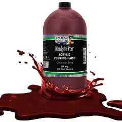 Pouring Masters Crimson Red Ready to Pour Acrylic Pouring Paint - Premium 64-Ounce Pre-Mixed Fluid Acrylic Paint - Fluid Art Supplies for Canvas, Wood, Paper, Tile & Rocks