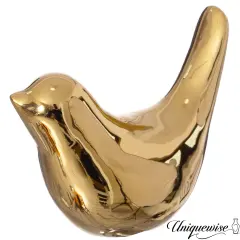Uniquewise Gold Bird Figurine Elegant Home D&eacute;cor