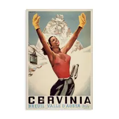 Stupell Industries Vintage Ski Cervinia Canvas, design by Marcus Jules