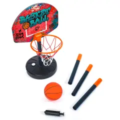 Simba Toys: Basketball Hoop Play Set - Adjustable Hoop Height Up To 63", Ball & Pump, Graffiti Design, Sports Activity, Indoor & Outdoor, Kids Ages 3+
