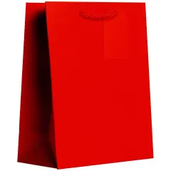 Pack/6: Matte Red Gift Bag - 8 x 4 x 10"