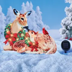 Collections Etc Solar Powered Holiday Deer Garden Stake Decoration