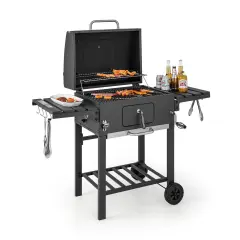 Extra Large Outdoor Charcoal Grill 611 Sq.In. Cooking Space, Adjustable Height Tray, Folding Tables