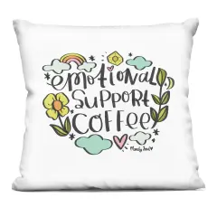 Stupell Industries Motivational Support Coffee Decorative Printed Pillow design by Mandy Ford Art + Illustration, 18 x 7 x 18