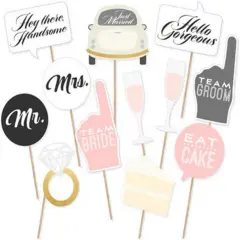Wedding Party Photo Booth Props Kit, Toshine DIY Photo Booth for Wedding Bridal Shower Party Favor Supplies Pose Sign Dress Up Fun Accessories (12 Pcs) Seller Assistant: Fetching data...