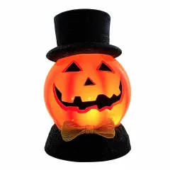 Stony Creek 7.5 Inch Halloween Pre-Lit Ball W/Base Halloween Lighted Glass Accent , Halloween Decor Jack-O-Lantern TRIANGLE
