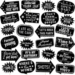 24 Pieces Birthday Photo Booth Props