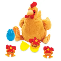 Collections Etc Chick-A-Doodle-Doo Soft Plush Hen 7-Piece Set