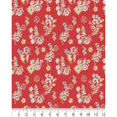 Floral Ditsies Red Cotton Fabric | By the Yard | Sewing and Crafting | 44 inches wide