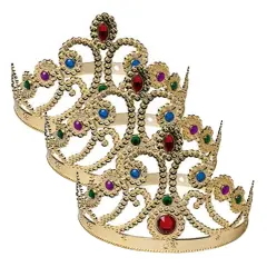 Queen Gold Crown with Plastic Jewels
