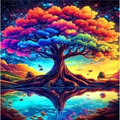 Tree of Life Diamond Art Painting Kits for Adults, Landscape Diamond Painting Kits for Beginners, DIY 5D Diamond Dots Kits Gem Painting for Home Art Decor 12x16 inch