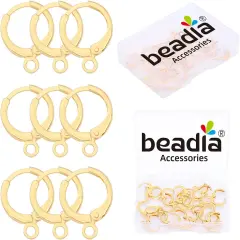 18K Gold Plated Earring Hooks Round 12mm 20pcs