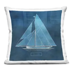 Stupell Industries Maritime Cutter Sailboat Decorative Printed Pillow design by Susan Arnot, 18 x 7 x 18