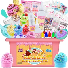 Mini Ice Cream Slime Kit with 30+ Pieces for Ages 8-12