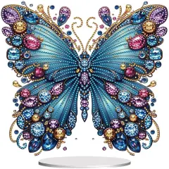 DIY Diamond Art Painting Kit for Adults 3D Butterfly, 9.1 x 9.5 inches, Tabletop Special Gem Crystal Acrylic Art Painting Kit Ornament, Box Package (Butterfly-1)