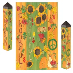 Thankful Grateful Blessed Art Pole 20 Inches