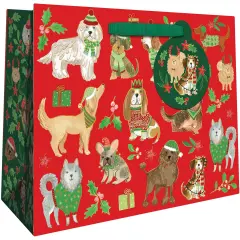 Pack/6: Canine Christmas Gift Bag - 10 x 4 x 8"