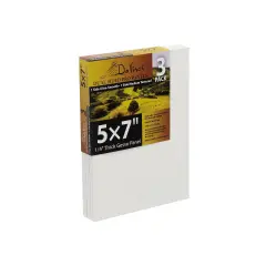 Jerry's Artarama Da Vinci Dual Sided Pro Panel Board - 3-Pack, 5x7" 6mm Deep Panels for Painting - Archival, Acid-Free Art Supplies - Ultra-Smooth & Medium Textured Paint Surfaces