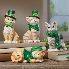 Collections Etc St. Paddy's Day Irish Cat Sitters - Set Of 4