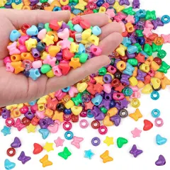 900 Pcs Pony Beads Shapes for Bracelet、Jewelry Making、Friendship Bracelets Colourful Plastic 6x9mm Multi-Colored Beads for DIY Bracelet Necklace Party Decoration Supplies