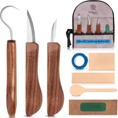 3pc Whittling Knife Set with Wood Carving Knives
