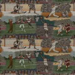 Sports - Blue,Green Novelty Upholstery Fabric 54 Inches"