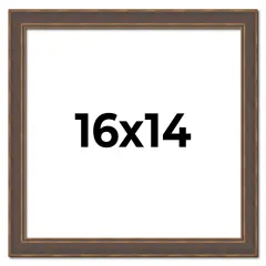 Elegant Brown Picture Frame - UV Acrylic, Backing Board, Hanging Hardware Included