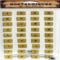 Nostalgiques Cracked Glass Alphabets & Numbers Dimensional Epoxy Stickers