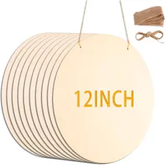 10Pcs 12 Inch Wood Circles for Crafts, Unfinished Wood Rounds