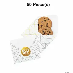 Gold Foil Envelope Treat Bags with Stickers Bulk 50 Pc