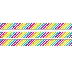 Brights 4Ever Stripes Straight Rolled Border Trim, 50 Feet, 3 Rolls
