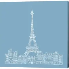 French Script III Blue by Avery Tillmon 12" x 12" Canvas Wall Art