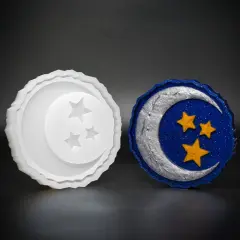 Handmade Moon and Stars Coaster Silicone Mold