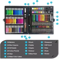 Art Set Drawing Colored Pencils Black