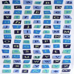 Designer Shades of Winter Blue Alphabet Stickers