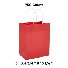 Glossy Packaging Bags 8'' x 4 3/4'' x 10 1/4'' Red