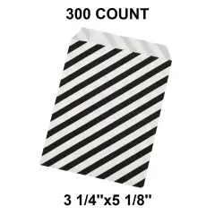 Diagonal Stripes Merchandise Bags 3 1/4" x 5 1/8"