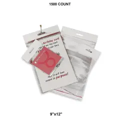 Premium Lip & Tape Cello Bags with Header 9" x 12" 1.2 mil