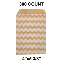 Perfect Size White Paper Merchandise Bags 4" x 5 3/8" Chevron