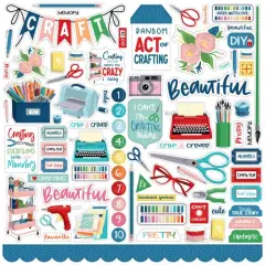 Carta Bella Happy Crafting 12 x 12 Cardstock Element Stickers