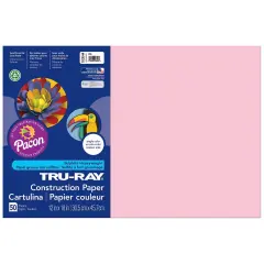 Construction Paper, Pink, 12" x 18", 50 Sheets