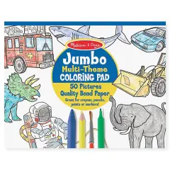 Jumbo 50-Page Kids' Coloring Pad - Space, Sharks, Sports, and More
