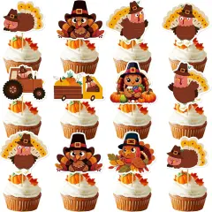 27Pcs Thanksgiving Cupcake Toppers