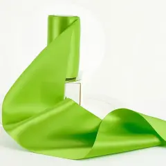 Lime Green Ribbon 4 inch Wide Double-Faced Satin Ribbon for Chair Sashes, Christmas Tree, Large Bows Making, Gift Wrapping, Flower Bouquet, DIY Crafts, Halloween Decor-10 Yards/Roll