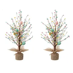 Set of 2 18"H Easter Egg Table Tree D&eacute;cors Multi-Color