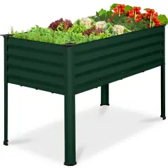 Best Choice Products 48x24x30in Elevated Galvanized Metal Garden Bed w/ Corner Protectors Dark Green
